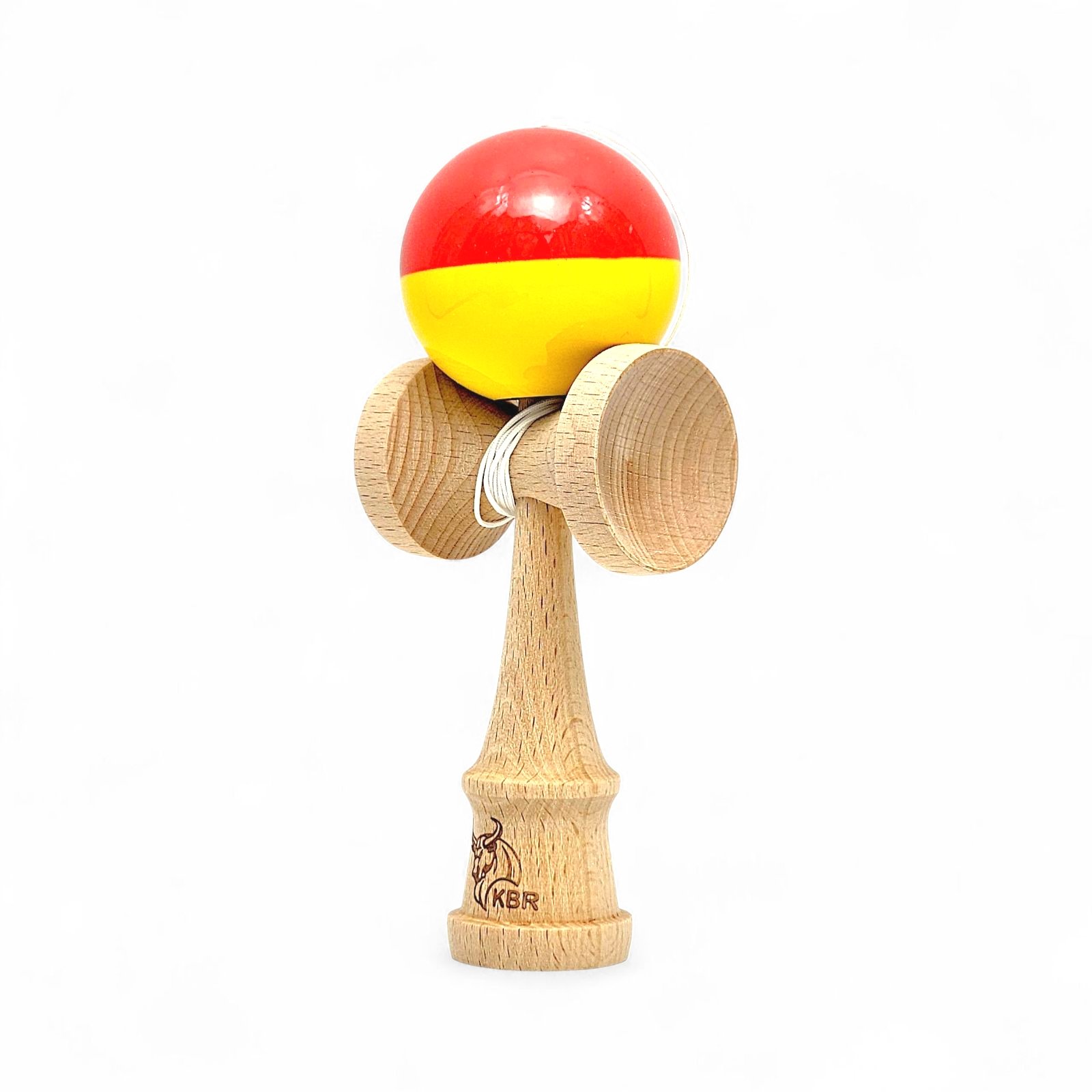 Kendama Bull half sticky red-yellow, cupe mari